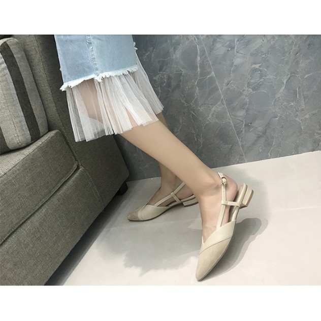 D210- sandals bít mũi đế thấp, giày sục nữ đế thấp hàng quảng châu cao cấp kèm ảnh thật