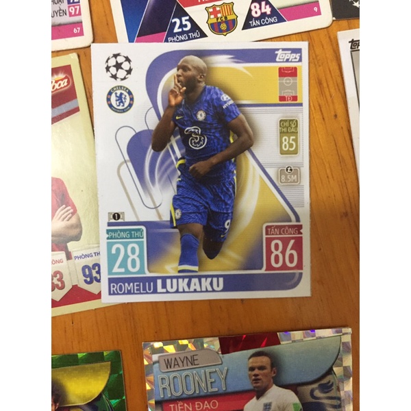 Lẻ thẻ cầu thủ bóng đá match attax Chelsea mùa giải 2021/22 size poca