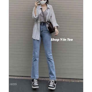 Quần jeans ống đứng xanh nhạt -mẫu mới 2022