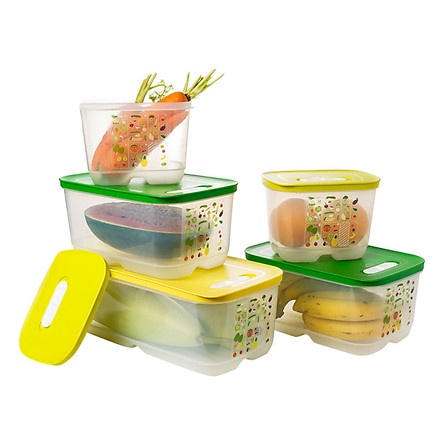 Hộp Tupperware Ventsmart Trữ Mát 800ml / 1.8l / 4.4l / 6.1l Chất Nhựa Nguyên Sinh Cao Cấp An Toàn