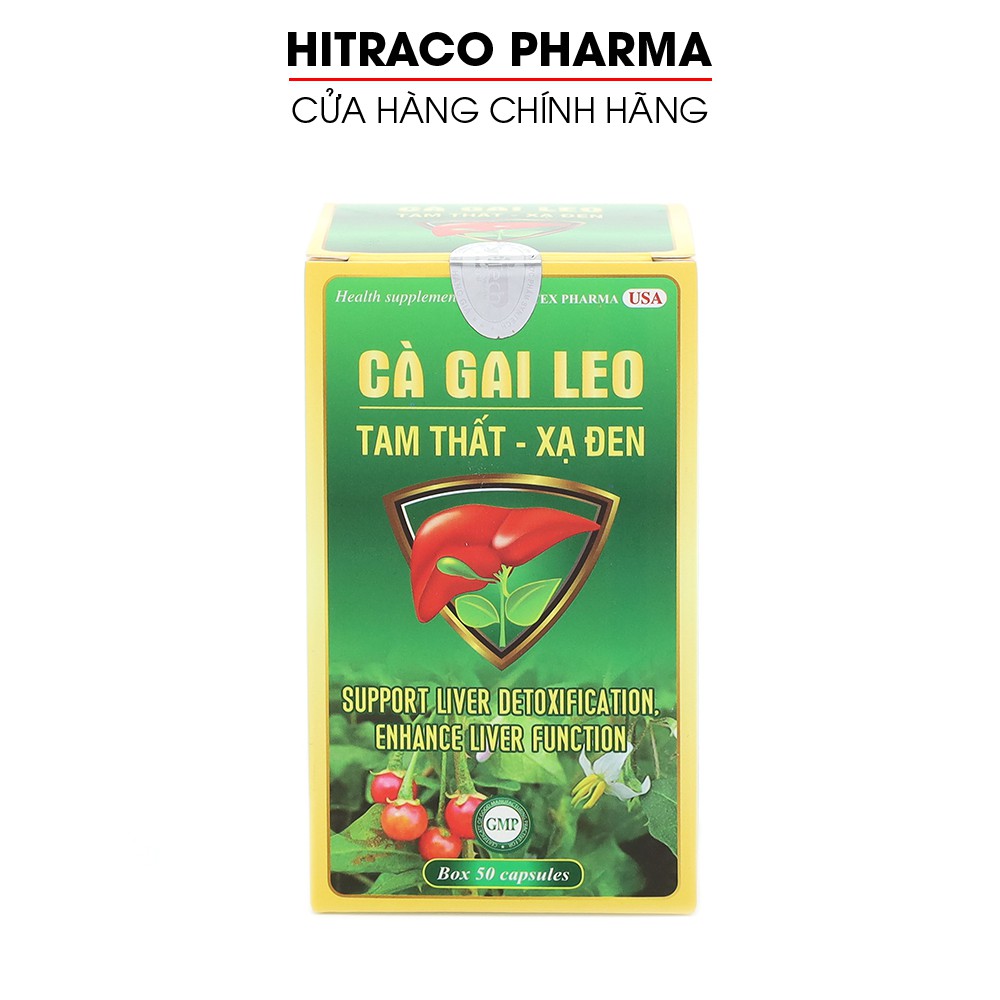 Viên uống bổ gan Cà Gai Leo Tam Thất Xạ Đen mát gan, giải độc gan - Chai 50 viên [Cà Gai Leo Tam Thất Xạ Đen]
