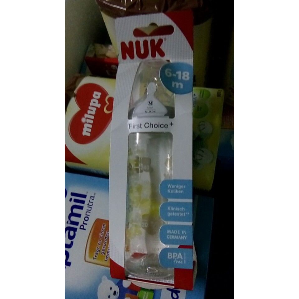 Bình sữa Nuk nhựa cổ rộng  - Đức