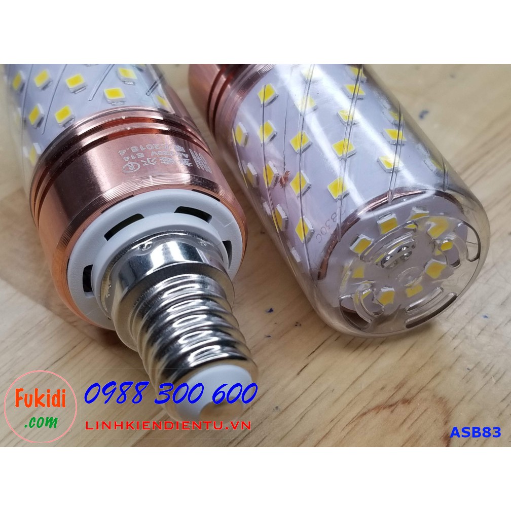 Đèn LED chiếu sáng dạng bắp ngô 220V 8W, màu vàng ấm 3000K trung tính 4000K hoặc trắng mát 6000K, đui vặn E27