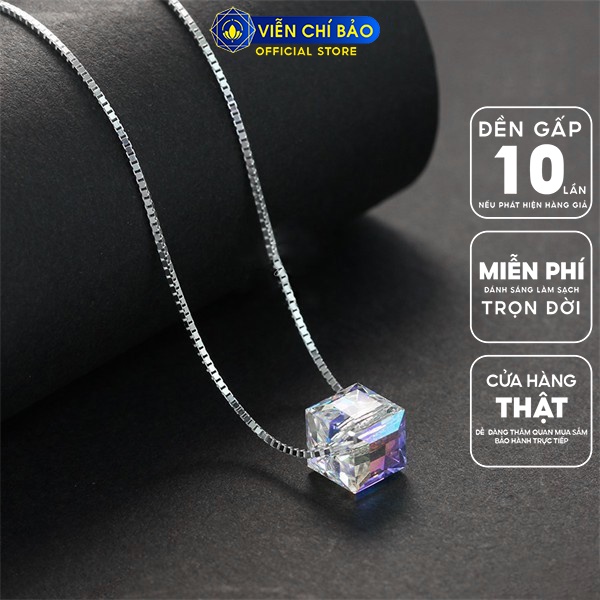 Dây chuyền bạc nữ mặt tinh thể chất liệu bạc 925 thời trang phụ kiện trang sức Viễn Chí Bảo D400126XB