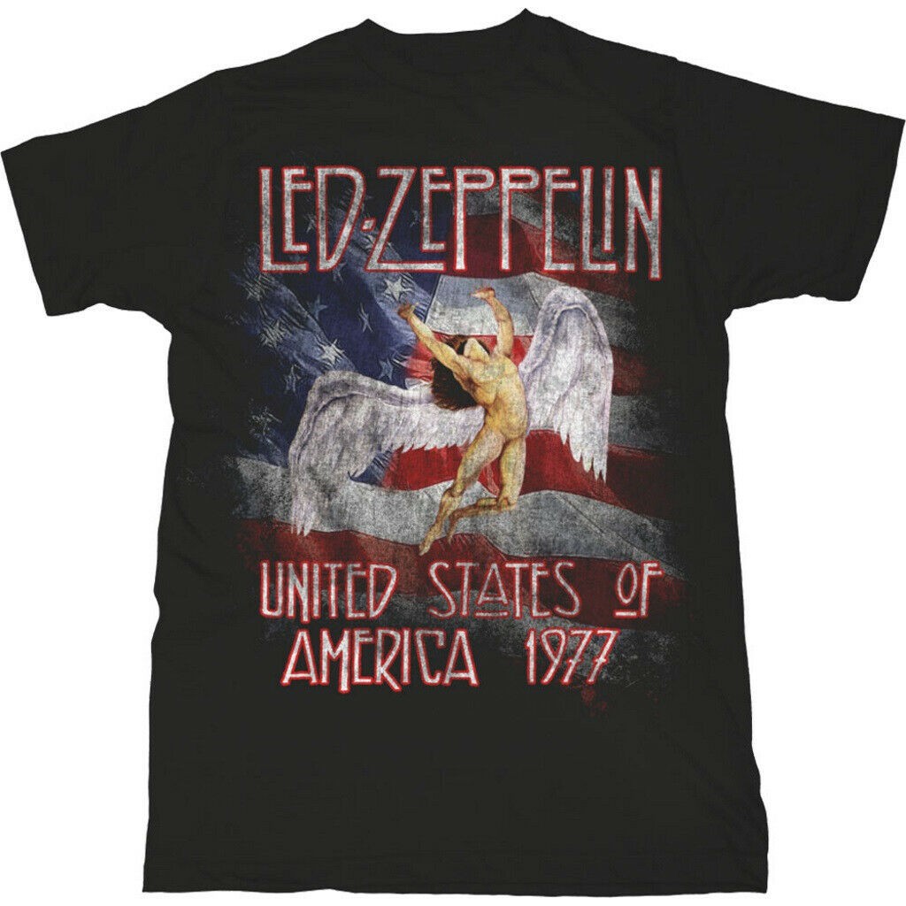 Áo thun phong cách thể thao in chữ Led Zeppelin cho nam
