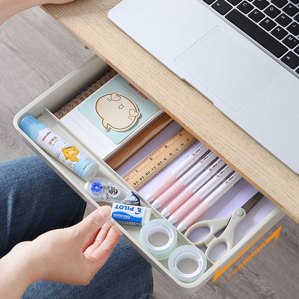 Hộc tủ ngăn kéo đựng đồ dán dưới mặt bàn dùng trong phòng làm việc nhà bếp