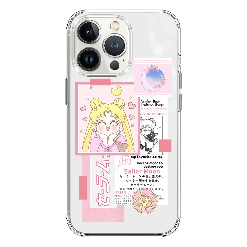 Sailor Moon Ốp Điện Thoại Trong Suốt Chống Sốc In Hình Thủy Thủ Mặt Trăng Cho 7plus se2020 13 promax 12 11promax Xsmax