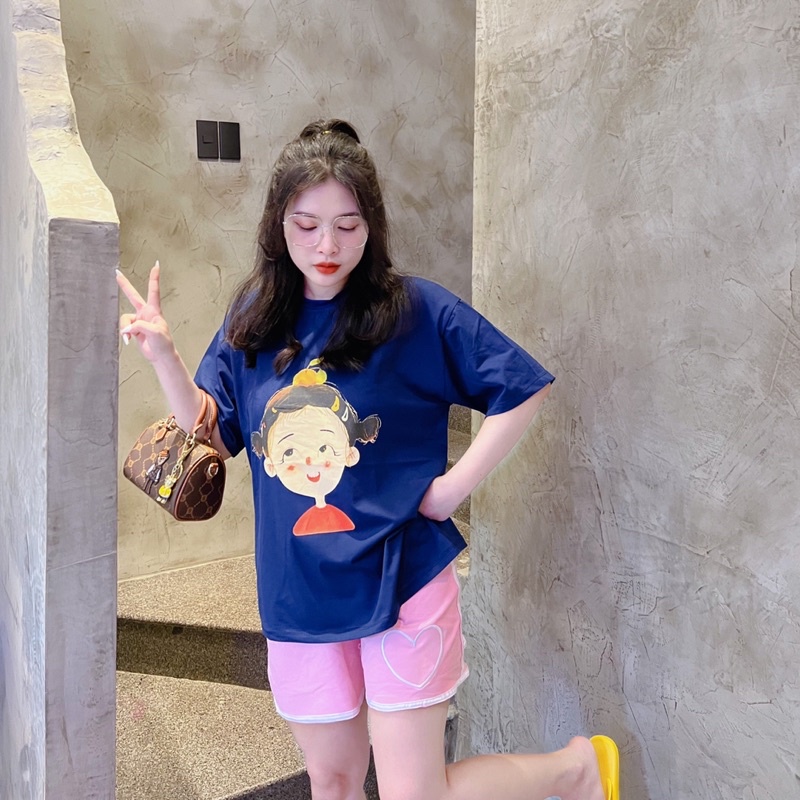 Set Đùi Áo Cute Quần Thêu Trái Tim