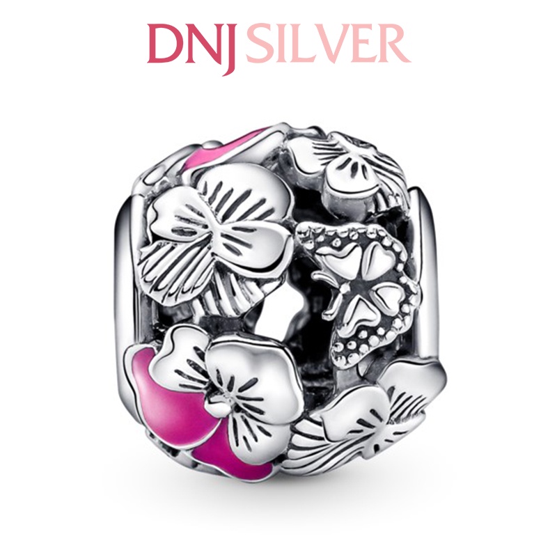 [Hàng cao cấp] Charm bạc 925 cao cấp, hàng chuẩn bạc - Charm Pansy Flower Friends thích hợp để mix vòng tay charm