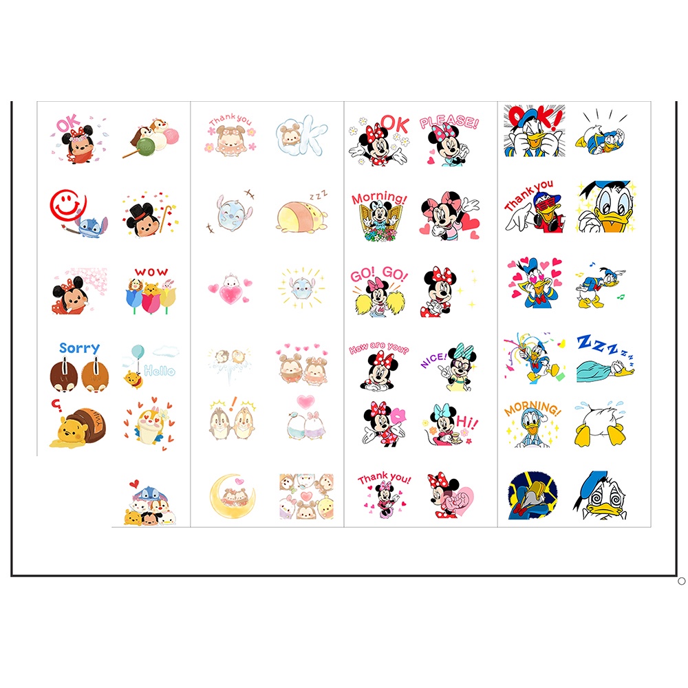 sticker trần tình lệnh phi hành gia trà sữa yakult pooh mickey SI44 hình dán dễ thương dán sổ dán điện thoại 1 tờ