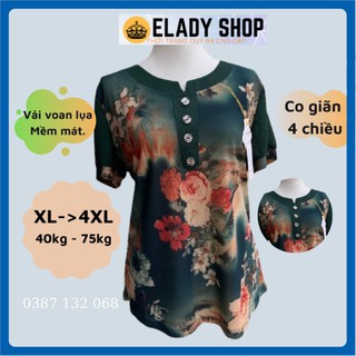 Áo trung niên nữ⚡FREESHIP⚡ Áo trung niên cho mẹ hàng  Quảng Châu cao cấp chất vải voan lụa đẹp nhẹ, mịn mát, không bị xù