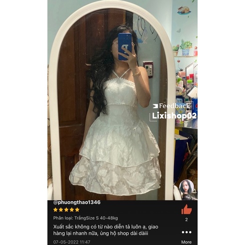 Váy Trắng Tiểu Thư Alice Dress Cổ yếm Cúp Ngực