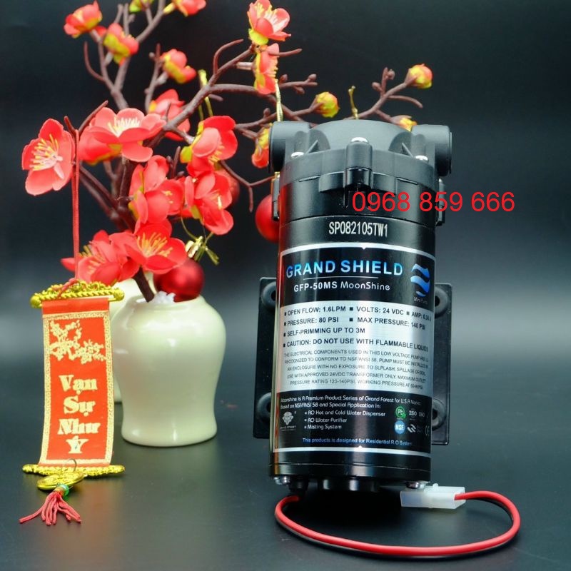 Bơm tăng áp 24v Grand Forest GFP - 50 - Hút đẩy siêu khỏe - dùng cho máy lọc nước RO và dàn phun sương