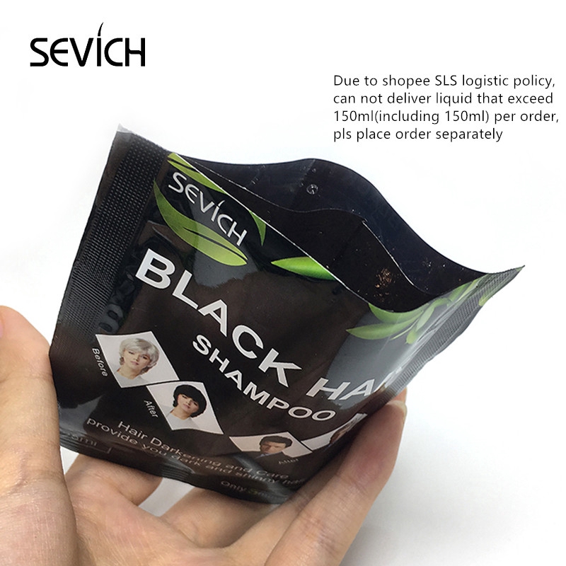 Set 5/ 10 gói dầu gội SEVICH thảo mộc tự nhiên làm đen tóc tức thì trong 5 phút