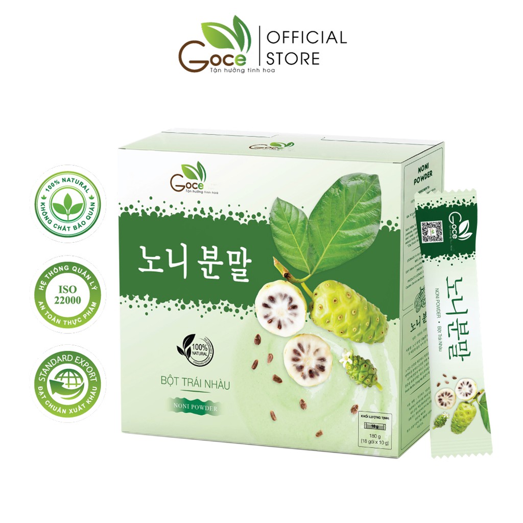 Bột trái nhàu nguyên chất Goce 180g (18 gói x 10 g)