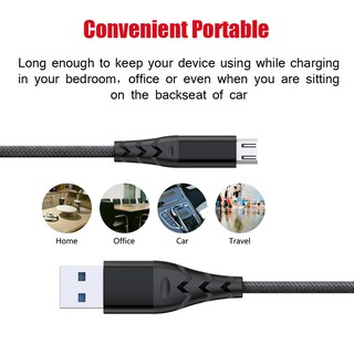 Micro USB Fish Tail Braided Durable Cable Data Fast Charging For Android Phone