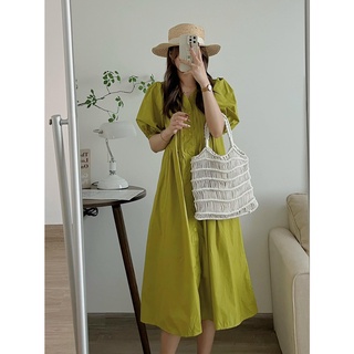 Đầm sơ mi xếp ly dọc cổ tim form rộng/ Đầm big size xếp ly