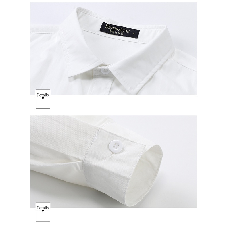 Áo sơ mi học sinh dài tay nam nữ, áo blouse phối JK, DK phong cách học sinh brand