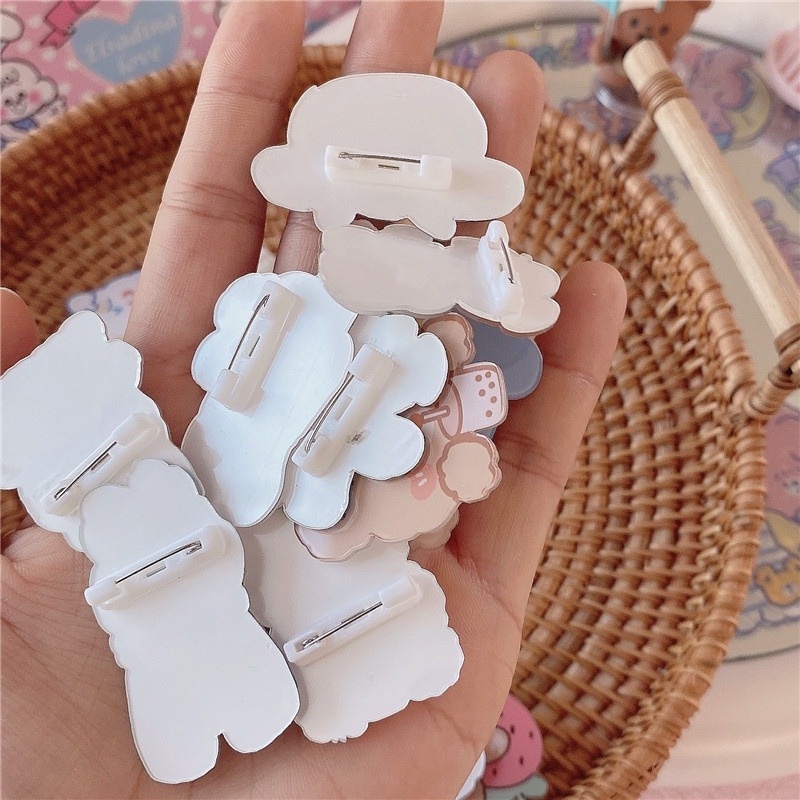 Ghim Cài Áo Bằng Acrylic Hình Cô Gái Hoạt Hình Dễ Thương DIY