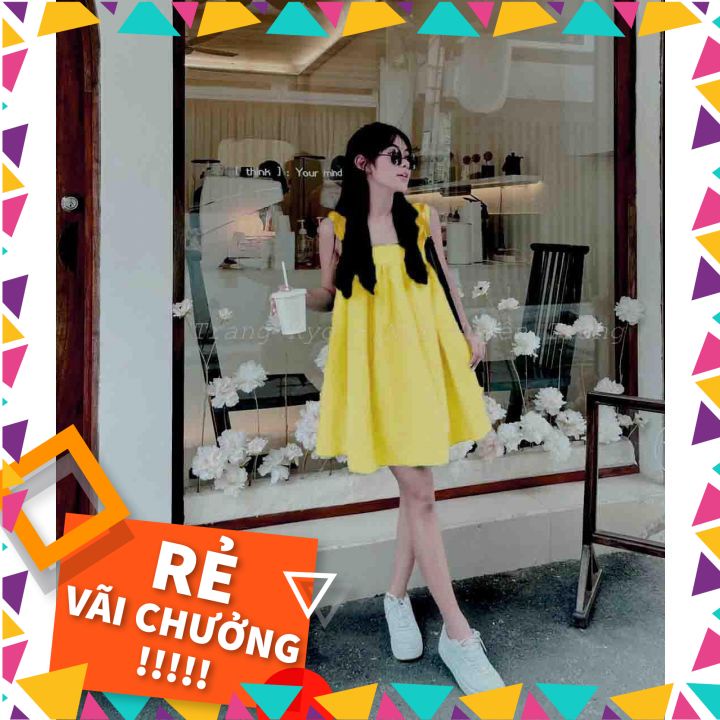 Váy 2 dây đi biển cực hot dáng rộng babydoll xoè siêu xinh