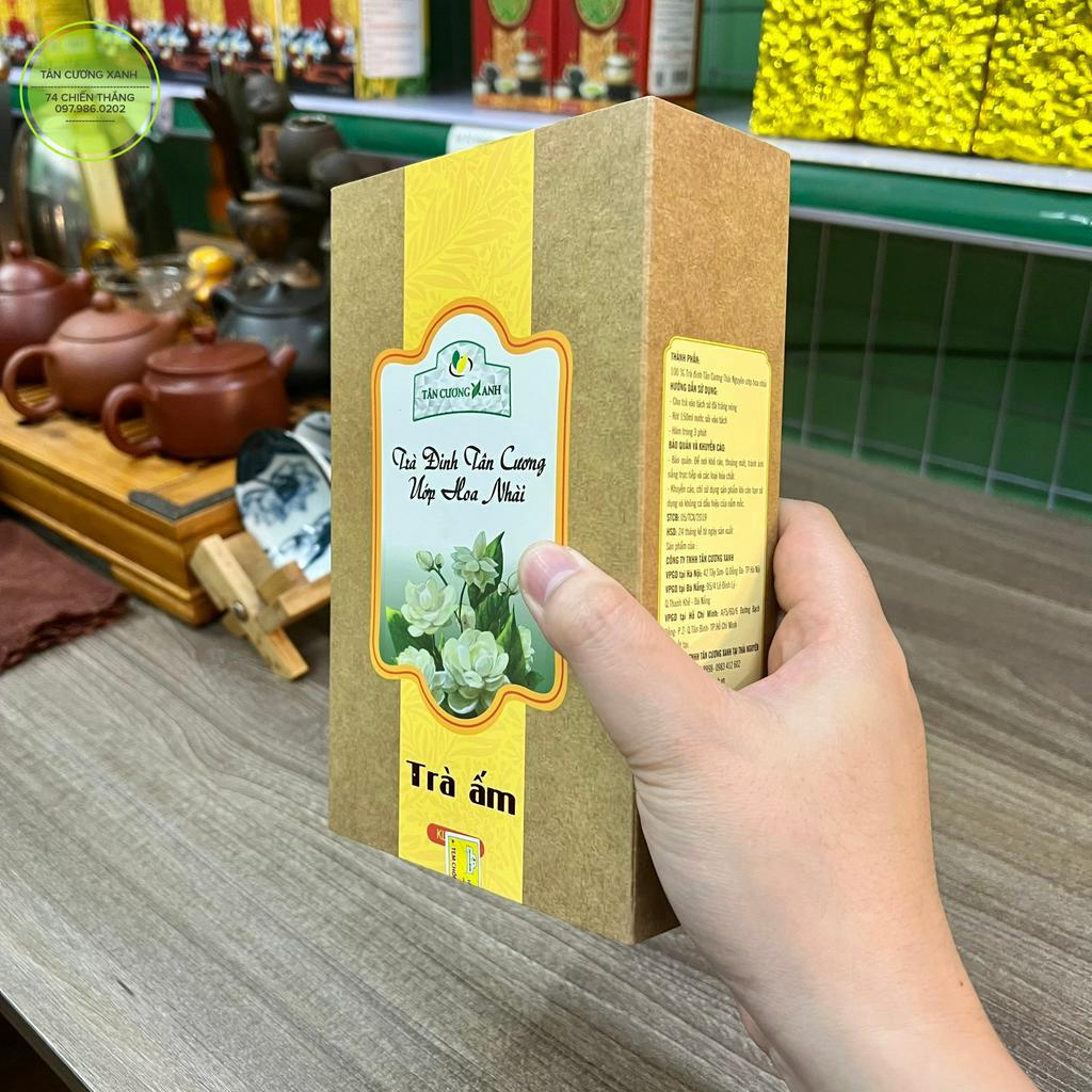 Trà Đinh Ướp Nhài Hộp 200gr - Chè Thái Nguyên Chính Hãng Tân Cương Xanh Thương Hiệu Cúp Vàng Uy Tín