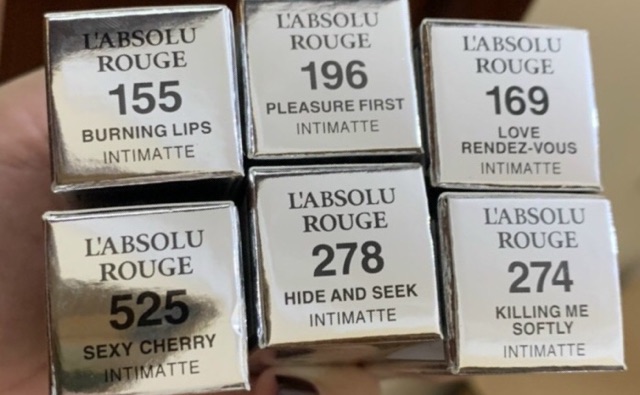 Son Lancome L'Absolu Rouge Intimatte màu 155 169 196 274 278 525.