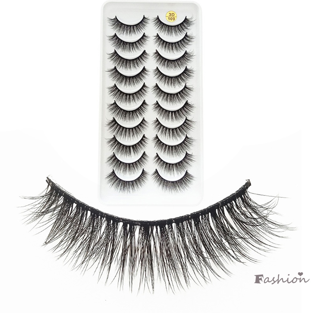 Set 10 Cặp Lông Mi Giả 3D Mềm Mại Tự Dính Dành Cho Nữ
