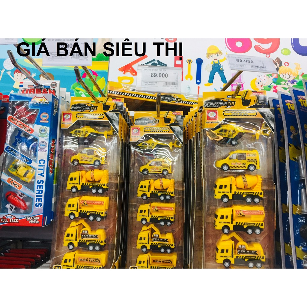 ⚡️SIÊU RẺ⚡️ Set 6 ô tô mô hình công trình xây dựng cho bé, CÓ DÂY CÓT