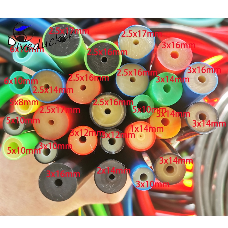 Ống dây cao su Speargun 1 mét 5mm * 8mm / 5mm * 10mm / 6mm * 10mm / 3mm * 10mm / 3mm * 12mm / 2.5mm 