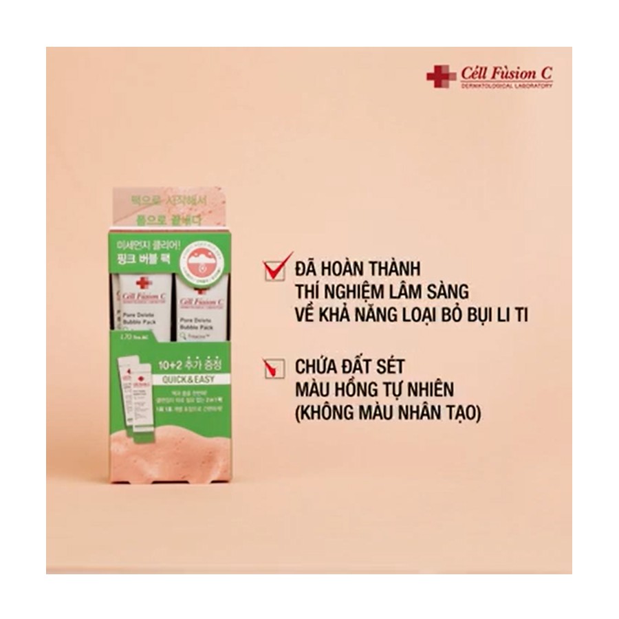 Mặt Nạ Đất Sét Thanh Lọc Da Cell Fusion C Pore Delete Bubble Pack 5g/gói