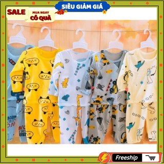 [𝙁𝙧𝙚𝙚𝙎𝙝𝙞𝙥 - 𝙈𝙖̂̃𝙪 𝙈𝙤̛́𝙞] Combo 5 Bộ Đồ Dài Tay Icon Cài Cúc Vai Cho Bé Từ 5-15kg - Quần Áo Trẻ Em