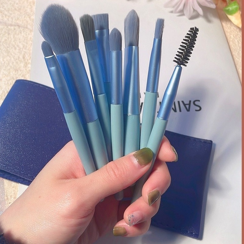 Bộ 8 Cọ Trang Điểm Phấn Mắt/Má Hồng/Kem Nền/Môi/Lông Mày Màu Macaron GYL684