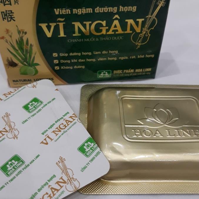 Viên ngậm dưỡng họng Vĩ Ngân – Hỗ trợ giảm ho, đau rát họng do viêm họng, viêm phế quản (10 viên)