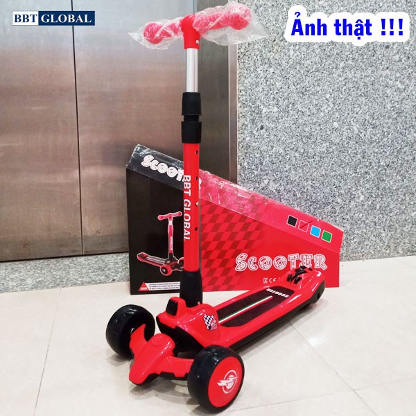 Xe trượt scooter cao cấp có nhạc và đèn phát sáng BBT GLOBAL KM989