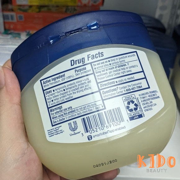 Hủ sáp dưỡng ẩm Vaseline 368g, 49g cỡ lớn / Hủ mỡ Vaselien dưỡng ẩm màu hồng cho bé