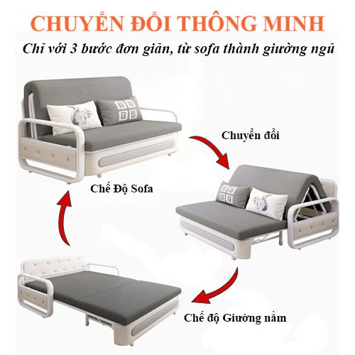 Giường Sofa Đa Năng Gấp Gọn Thông Minh Phù Hợp Với Mọi Không Gian, Đệm Bọt Biển, Khung Thép Tĩnh Điện | BigBuy360 - bigbuy360.vn