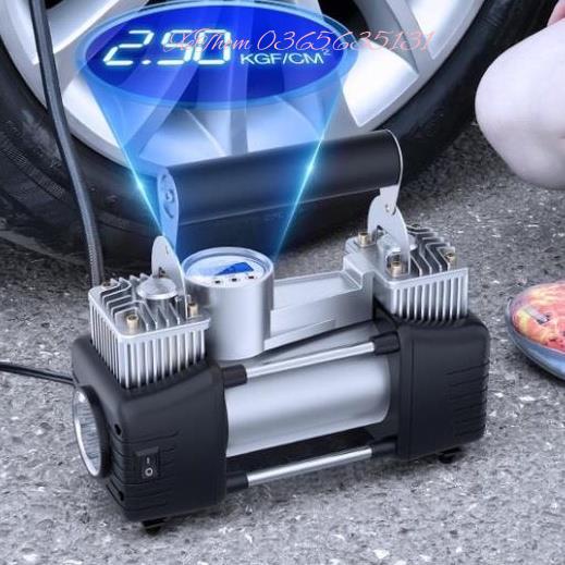 (Hàng mới + video ảnh thật) Bơm Ô Tô 2 Piston Xylanh AIR COMPRESSOR Công Suất Lớn Siêu Khỏe Siêu Nhanh - BH 6 tháng