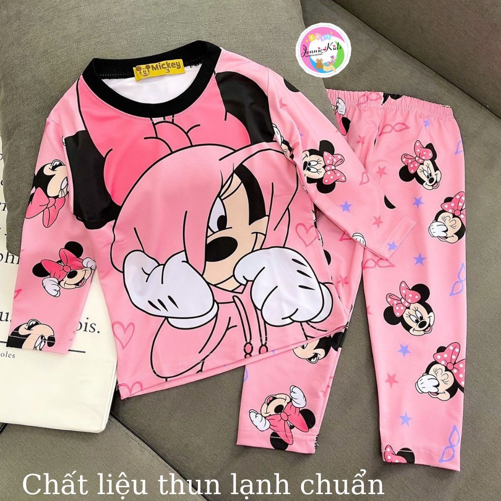 Đồ bộ dài tay bé  gái ❤️ bộ dài tay bé gái 25-48kg vải 3D JENNIE KIDS mềm mại thấm hút mồ hôi tốt J404