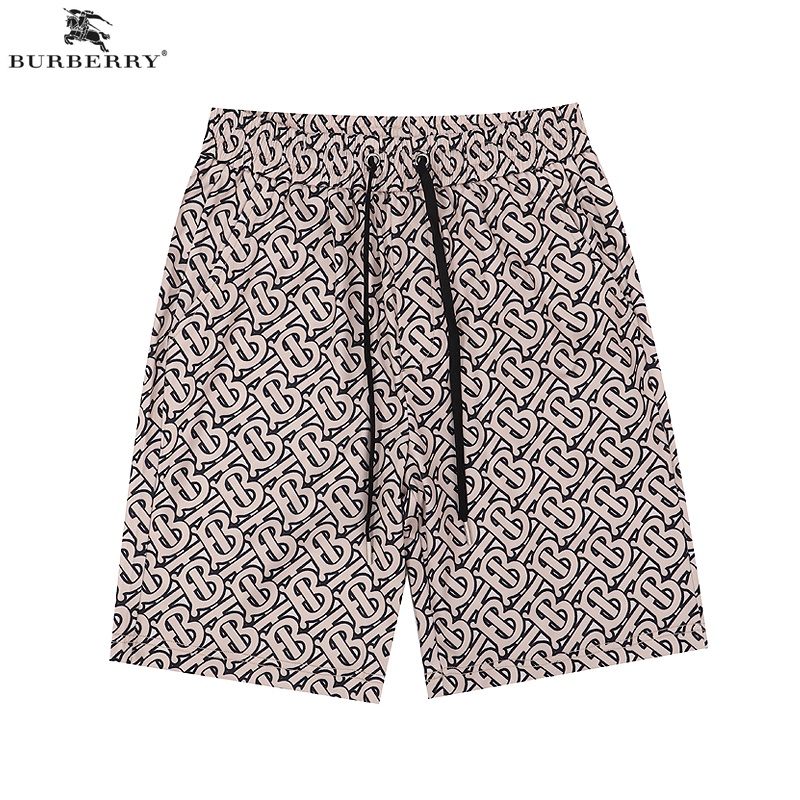 Burberry Quần Short Dây Rút Dáng Rộng In Chữ B Thiết Kế Thoải Mái Thời Trang Mùa Hè Chất Lượng Cao
