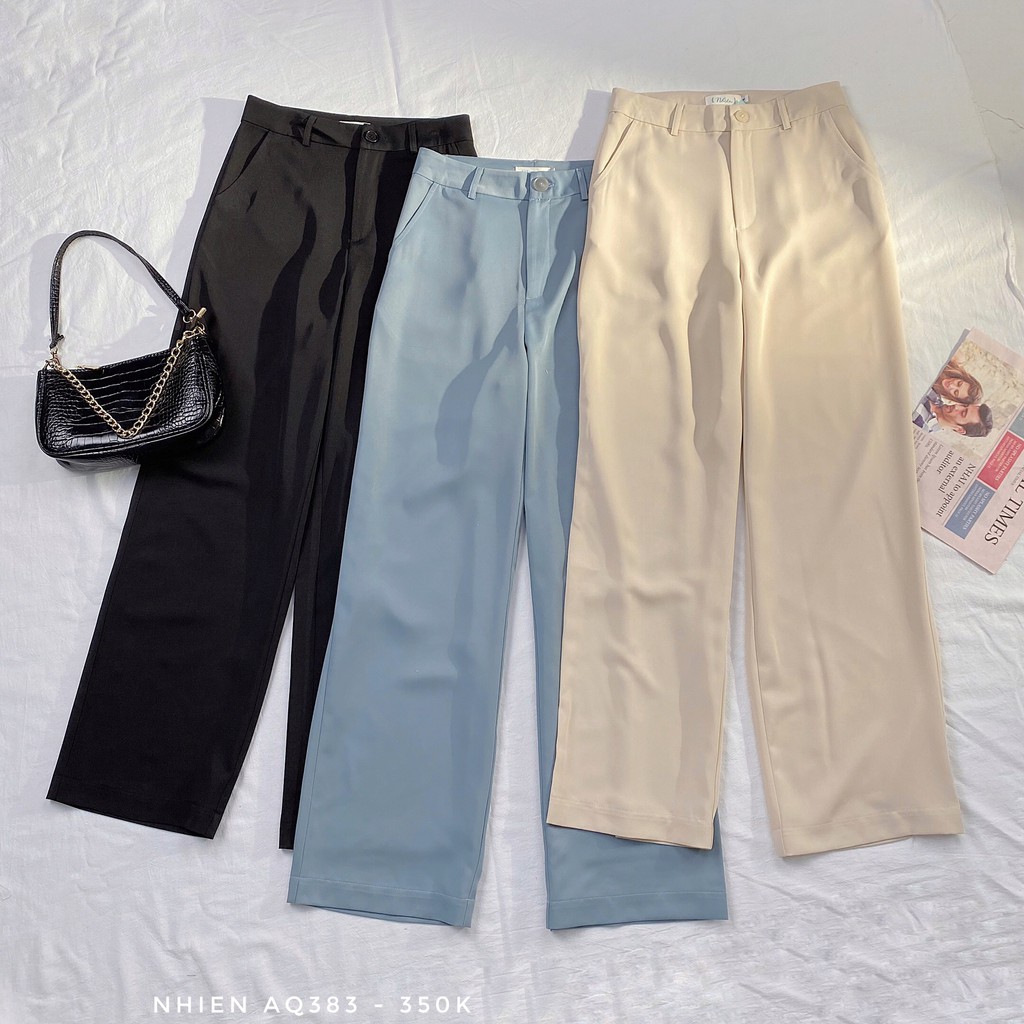 Quần tây nữ ống suông basic nhiennhienvintage AQ383