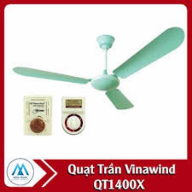 [ HÀNG CHÍNH HÃNG ]  Quạt trần Vinawind QT1400-N- sải cánh 1400 - Cánh nhôm-Điện cơ THỐNG NHẤT -Quạt Khỏe -Chạy Êm