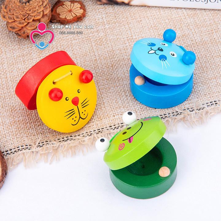 Bộ gõ phách nhạc bằng gỗ hình thú đủ màu sắc cho bé làm quen với âm thanh hỗ trợ sự phát triển của bé