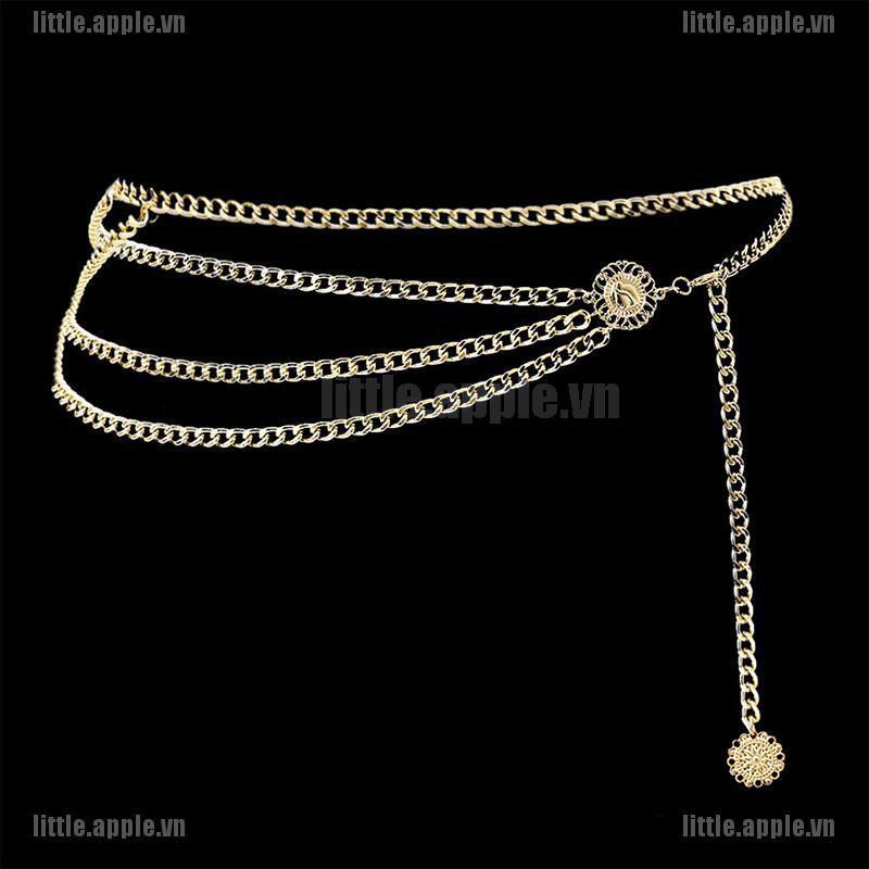 [Little] Women Metal Chain Retro Belt High Waist Hip Coin Charms Waistband Body Chain [VN]