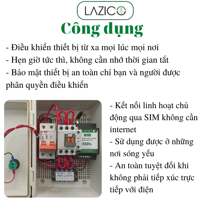 Tủ điều khiển từ xa 220V cho máy bơm qua điện thoại công suất 3hp-10hp LAZICO LZ1B