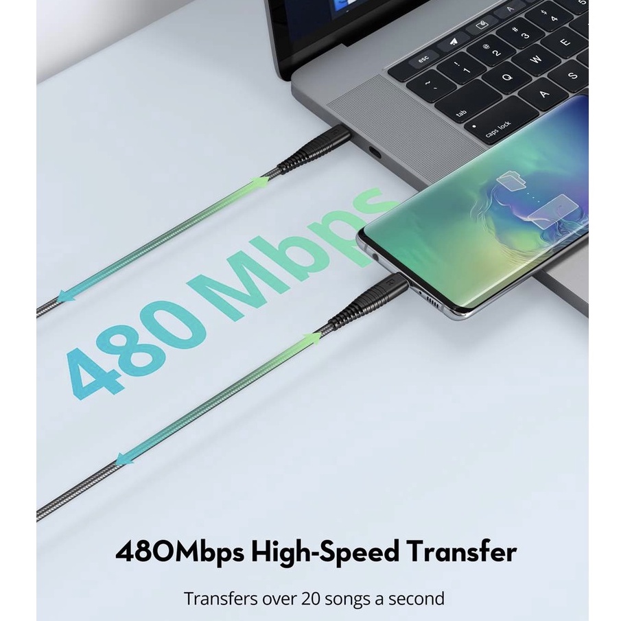 Cáp sạc nhanh RAVPOWER RP-CB047 USB-C to USB-C PD 60W dài 1m