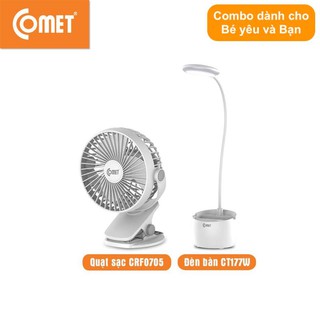 Combo cho Mẹ và Bé: Quạt sạc COMET CRF0705 5W đa chức năng & Đèn bàn COMET CT177 5W