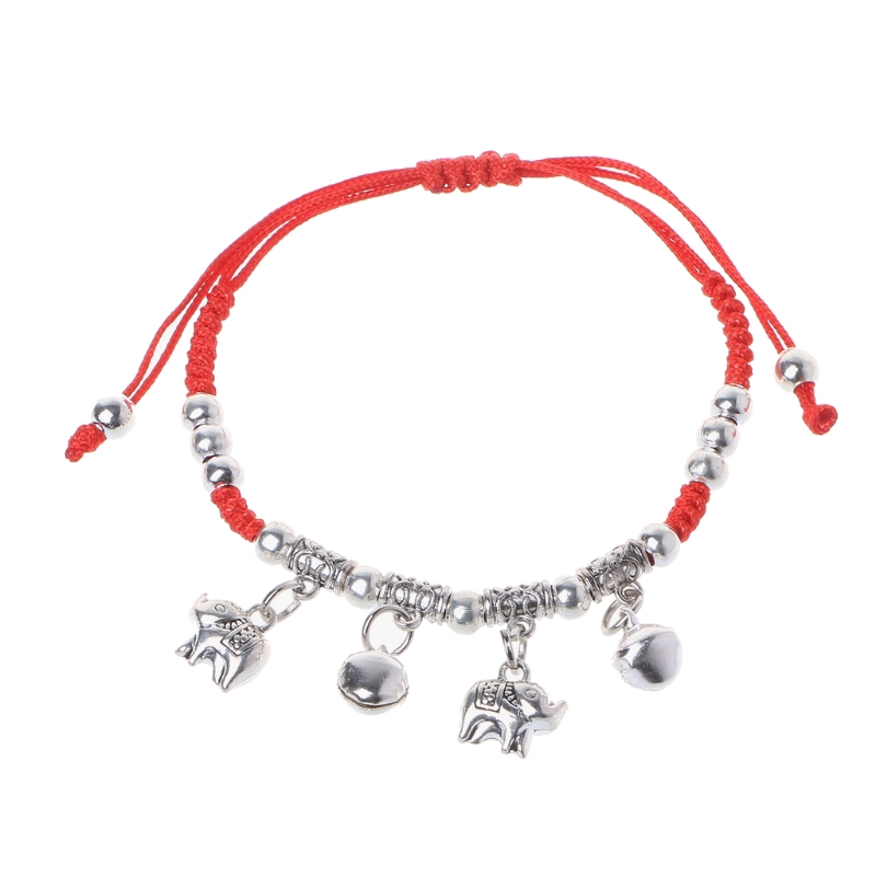 Vòng tay dây đỏ chuông bạc may mắn