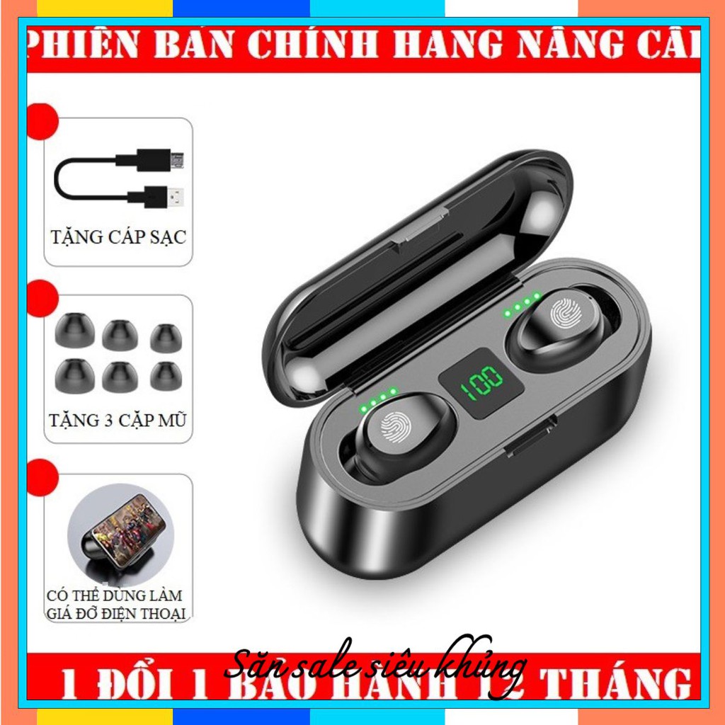 Tai Nghe Bluetooth Không Dây Amoi F9 Nút Cảm Ứng Kiêm Pin Sạc Dự Phòng aresshop08 | BigBuy360 - bigbuy360.vn