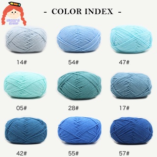 Cuộn len cotton sữa màu xanh lam