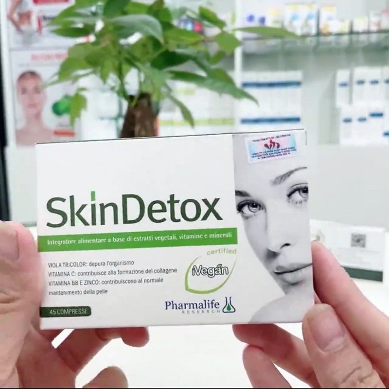 Viên Uống Skindetox Trắng Sáng Da Giảm Mụn Thải Độc Pharmalife Nhập Khẩu Chính Hãng Ý Chính Hãng Công Ty Hộp 45 Viên